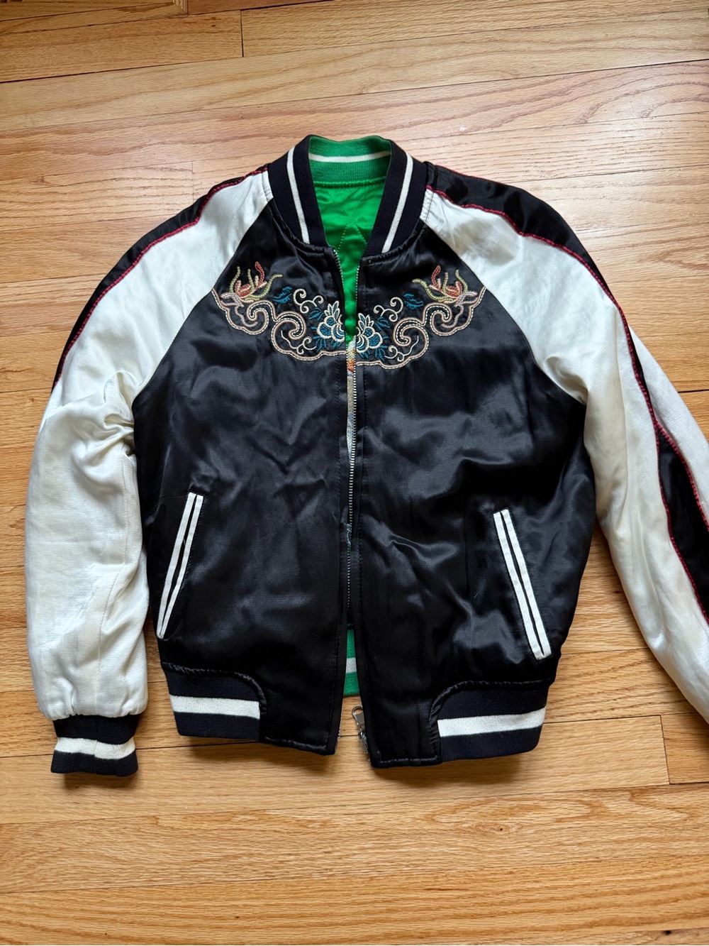 Top Shop Black Dragon Reversable Bomber Jacket